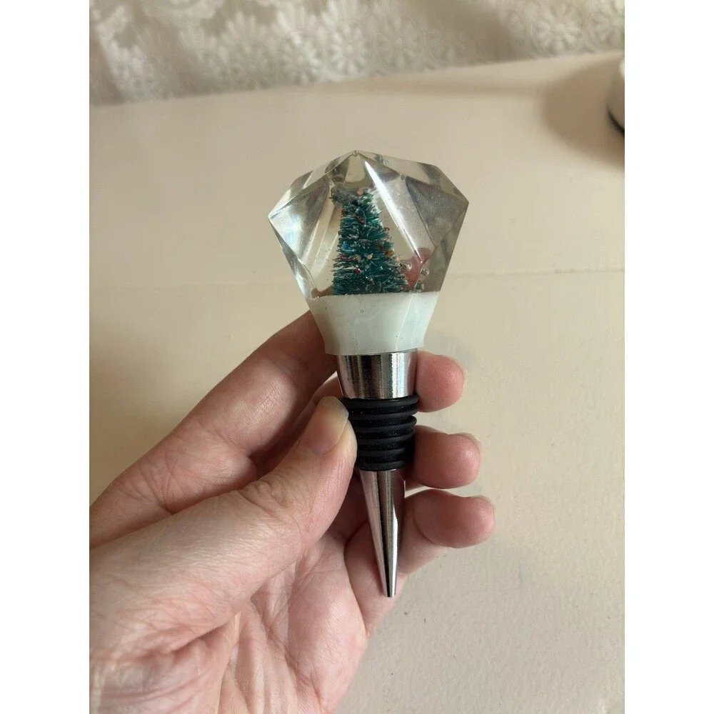 Christmas Tree Wine Bottle Stopper Holiday Gift Christmas Party Diamond Gem Xmas